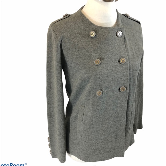 Tory Burch Sweaters - Tory Burch Double Breasted Grey Wool Cardigan Med